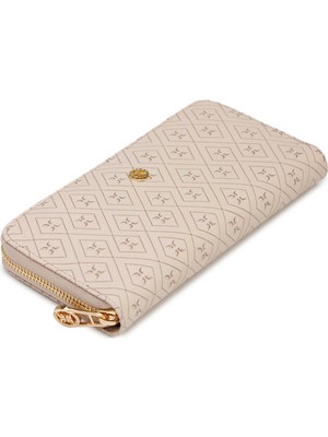 Tergan Bej Print Kadın Cüzdan - S1CB00055823-E52