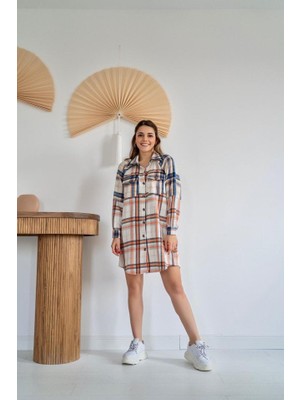 Amorluxe Oranj Oduncu Gömlek Elbise