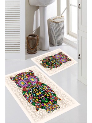 Rovigo Home Dijital Baskı  2'li Banyo Paspas  Takımı RVG5-1302  100X60+60X50 cm