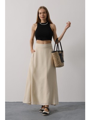 Amorluxe Keten Etek - Taş