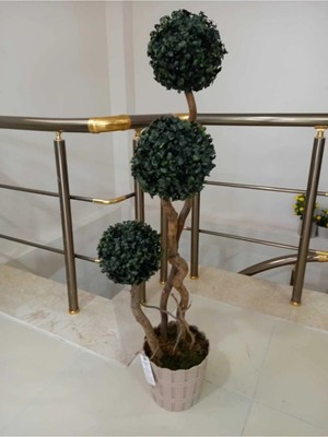 Cihan Çiçekçilik Yapay Ağaç3lü Şimşir Top 110 Cm