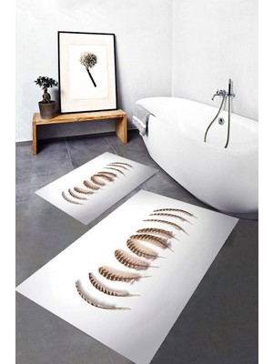 Eliana Home Dijital Baskı  2'li Banyo Paspas  Takımı RVG5291  100X60+60X50 cm