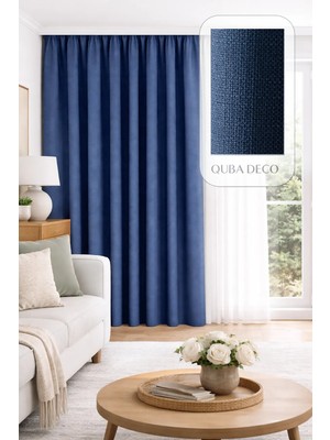 Quba Deco Doğal Dokulu Keten Görünümlü Dekoratif Pilesiz Fon Perde Salon Yatak Odası