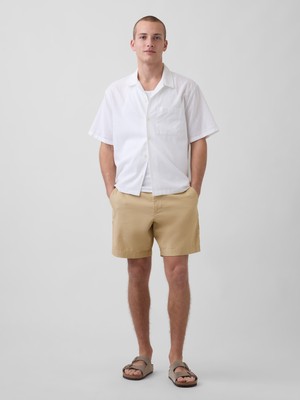 Gap Erkek Bej 7.5" Keten Karışımı Şort
