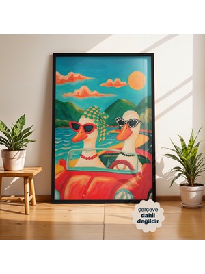 Persona Istanbul Artificial Collection "riviera Yolcuları" - Sürrealist Illüstrasyon Posteri (Çerçevesiz)