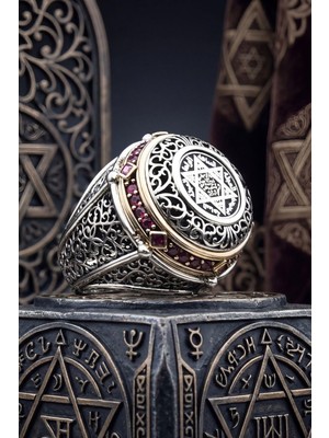 Prestige Hz. Süleyman Mührü 925 Ayar Gümüş Yüzük Telkari El Işi 902633