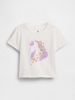 Gap Kız Bebek Beyaz Mix & Match Grafik Baskılı T-Shirt