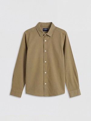 Lcw Haki Uzun Kollu Erkek Çocuk Oxford Gömlek