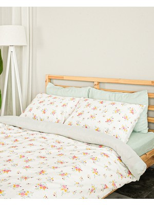 Rasel Tekstil Dream Pamuklu Çift Kişilik Çiçekli Nevresim Takımı Lastikli Çarşaflı   200X220 cm
