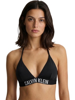 Calvin Klein Kadın Siyah Boyundan Bağlamalı Üçgen Bikini Üstü LV00Q61222