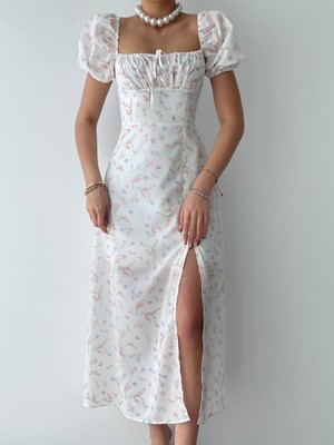 Amorluxe Zeze Balon Kol Elbise