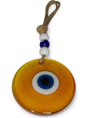 Hediyegeldi Klasik Nazar Boncuğu Füzyon Cam Turuncu 10 Çap (Transparan, 8 Mm)