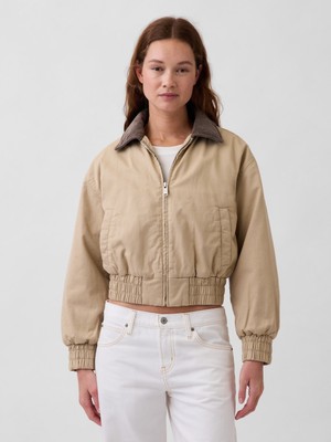Gap Kadın Açık Kahverengi Oversized Bomber Ceket