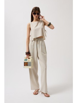 Amorluxe Yandan Bağlamalı Crop Bluz