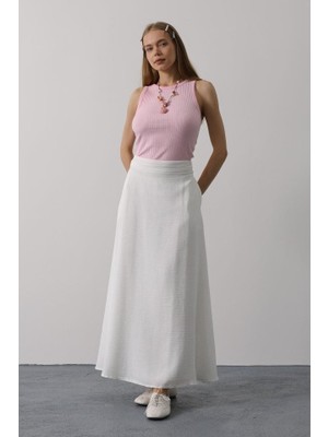 Amorluxe Keten Etek - Beyaz