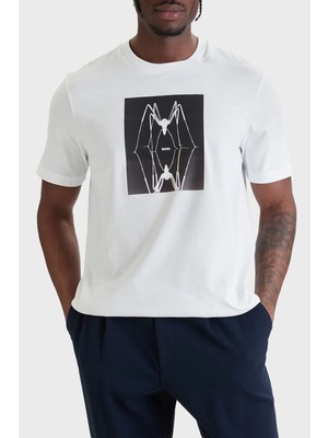 Boss Pamuklu Regular Fit Baskılı Bisiklet Yaka T Shirt Erkek T Shirt 50561861 100
