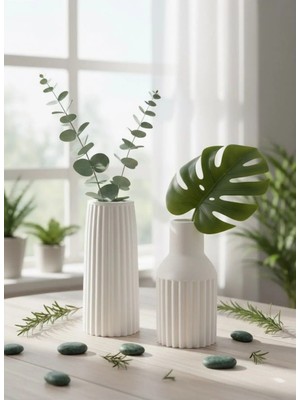 Varkal 2'li Camber Dekoratif Vazo Pampas Vazosu Lal Vazo Dekoratif Obje Vazo Pinterest Vazo