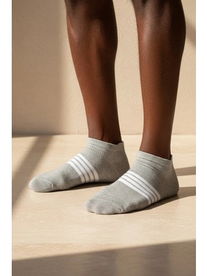 Bony Socks Erkek Şeritli Step Çorap Gri