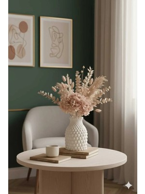 Varkal Iskandinav Tarzı Petek Desen Bohem Vazo