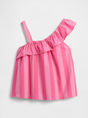 Gap Kız Çocuk Pembe Çocuklar Tek Omuz Fırfır Bluz