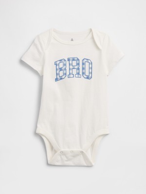 Gap Bebek Beyaz Grafik Baskılı Bodysuit