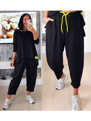 Amorluxe Kadın Iki Iplik Viskon Pamuk Kumaş Arma Detaylı Ikili Takım