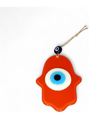 Hediyegeldi Fatma Ana Eli Büyük Nazar Boncuğu Füzyon Cam Turuncu (Opak, 4 Mm)