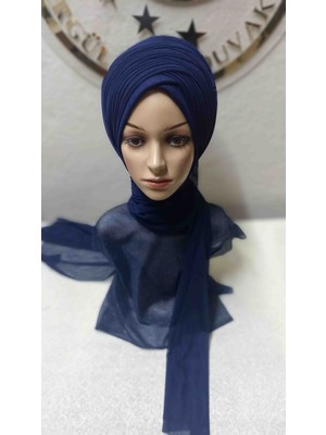 Ergül Hazır Duvak Lacivert Sarma Şal Model Duvak,hazır Duvak,düğün,hazır Şal,hazır Türban,abiye Şal,sünnet,nişan,söz
