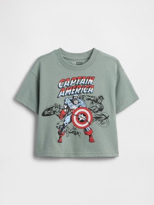 Gap Erkek Bebek Yeşil Marvel Oversized Grafik Baskılı T-Shirt