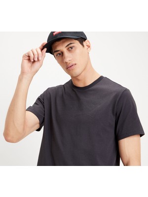 Levi's Housemark Graphic Bisiklet Yaka Kısa Kollu Yazı Baskılı Siyah Erkek T-Shirt 22489-0330