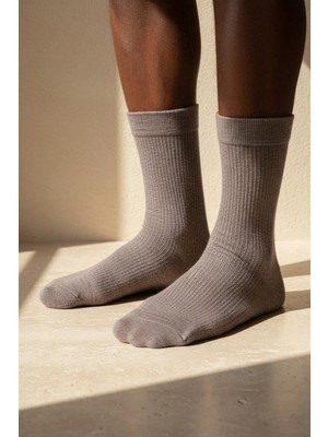 Bony Socks Erkek Derbi Açık Kahverengi Soket Çorap