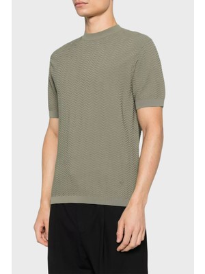 Emporio Armani Özel Kabartmalı Slim Fit Yuvarlak Yaka Kazak Erkek Kazak EM004671 AF23759 U6183