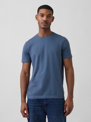 Gap Erkek Koyu Mavi Jersey Bisiklet Yaka Tshirt