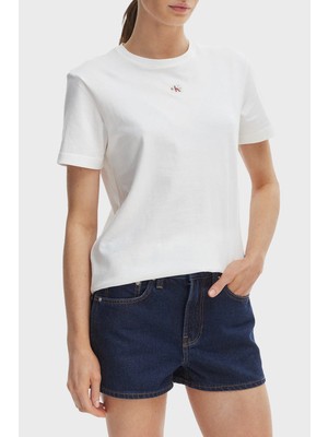 Calvin Klein % 100 Pamuk Regular Fit Bisiklet Yaka Logolu T Shirt Bayan T Shirt LV047F227G Yaf