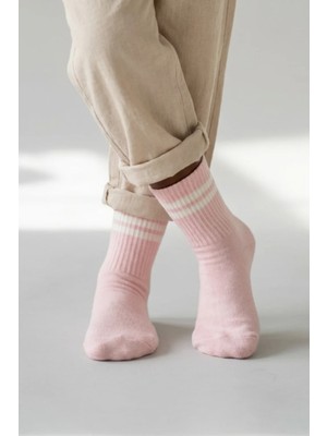 Bony Socks Çizgili Koyu Pembe Kız Çocuk Soket Çorap