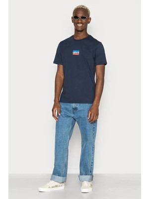 Levi's Erkek Bisiklet Yaka Lacivert Logolu T-Shirt Tişört 22491-1290