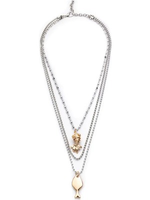 Twist Balık Figürlü Zincir Kolye Seti TS1260051068122