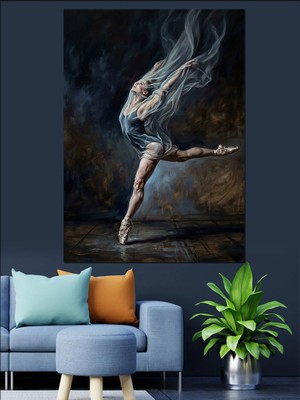 Artmeg Dans Eden Balerin Figürü Dekoratif Kanvas - Mdf Ahşap Tablo