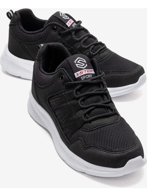 Ccway Kadın Bağcıklı Anorak Spor Ayakkabı Siyah Beyaz
