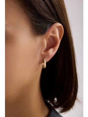 Arpaş 14 Ayar Desenli Altın Halka Küpe