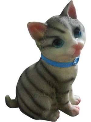 Hediyegeldi Dekoratif Gri Kedi Biblosu