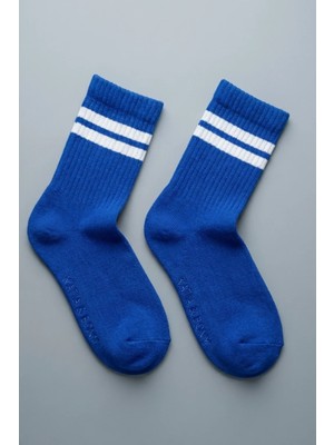 Bony Socks Şerit Desenli Mavi Çocuk Soket Çorap