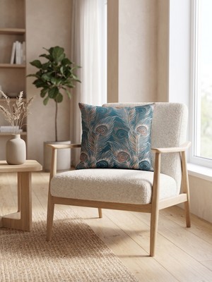 Ravello Home Premuım Özel Seri Palmiye Desen Çift Taraflı Kırlent Kılıfı