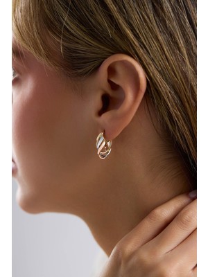 Arpaş 14 Ayar Üç Renk Altın Küpe