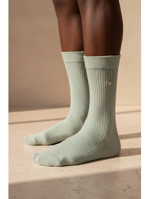 Bony Socks Erkek Zımbalı Derbi Soket Çorap Açık Yeşil