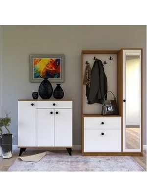 Vivense Sude Lüx Vestiyer Portmanto, Beyaz