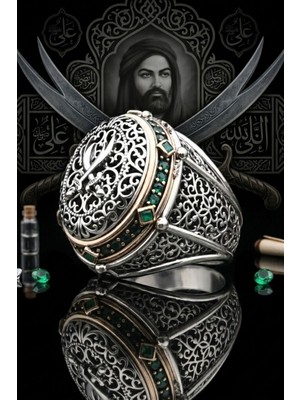 Prestige Zülfikar Hz. Ali'nin Telkari El Işi 925 Ayar Gümüş Erkek Yüzük 902644