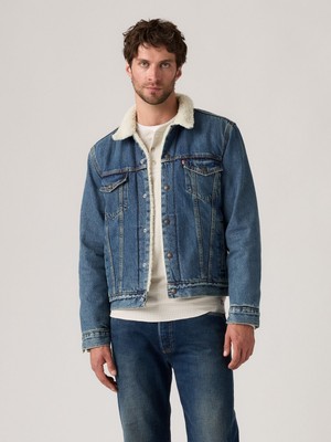 Levi's Type 3 Sherpa Erkek Mavi Kürklü Trucker Kot Ceket 16365-0292
