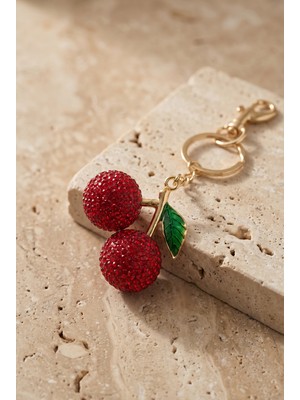 Bony Socks Kadın Kırmızı Taşlı Kiraz Charm