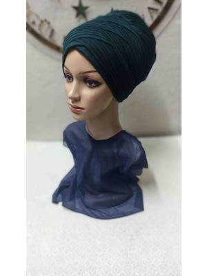 Ergül Hazır Duvak Zümrüt Yeşili Sarma Bone Duvak,hazır Duvak,düğün,hazır Şal,hazır Türban,abiye Şal,sünnet,nişan,söz